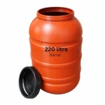 Plastic Grade A Used Drum Barrel Orange 220 Litre with open top - Image 2