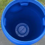 290L Used Blue Plastic Drum Barrel with Lid - Image 2